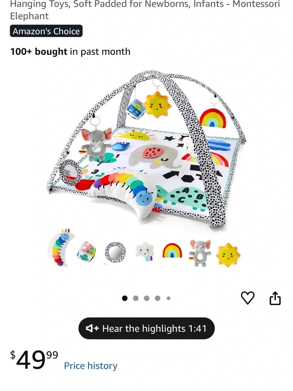 7-in-1 Activity Gym & Play Mat - Multicolor